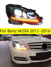Auto Accessoire koplampen Voor Benz W204 Hoofd Lamp 20 11-20 16 Mistlampen Dagrijverlichting DRL H7 LED Bi Xenon Lamp C200 C260 Koplamp