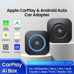 Auto Ai Box Draadloze Carplay Adapter Draadloze Android Auto voor Toyota Mazda Volkswagen Peugeot Skoda KIA Android 11 TV Box