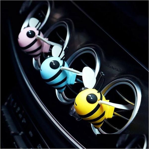 Ambientador de coche 1Pc Cute Little Bee Vent Clip por purificador Difusor Decoración de regalo Accesorios de acondicionamiento Drop Delivery Mobiles Dhfnh