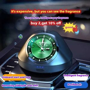 Désodorisant de voiture 2022 Nouvelle horloge de voiture intelligente Spray Aromathérapie Instrument Console Diffuseur de parfum Accessoires de parfum lumineux Start Stop Luxury x0720