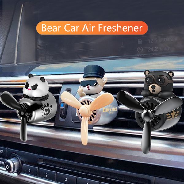 Désodorisant de voiture 72 KM Teddy Bear Désodorisant de voiture Bear Pilot Auto Intérieur Accessoires Sortie d'air Hélice Parfum Bulldog Parfum Diffuseur 230717