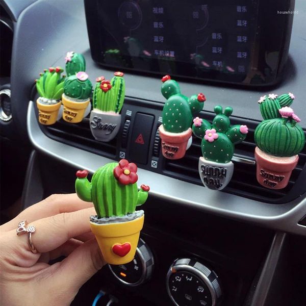 Désodorisant pour voiture, plantes Cactus, sortie de ventilation, Clip de parfum, ornements créatifs mignons