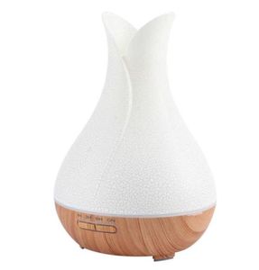 Désodorisant pour voiture Humidificateur à brume fraîche 400 ml Diffuseur d'arômes de grains de bois avec huiles essentielles et 7 lumières changeantes de couleur pour le bureau 7193695