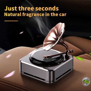 Auto luchtverfrisser zonne -antieke fonograaf stijl energie recordspeler roterende parfum geur voor auto's accessoires interieur l230523
