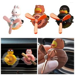 Auto Luchtverfrisser Vent Mount Roterende Propeller Cartoon Eend Konijn Pilot Clip Type Mini Automotive Aromatherapie Diffuser Ai