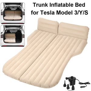 Colchón inflable de aire para coche, Universal, SUV, viaje automático, cama para dormir, para asiento trasero, maletero, sofá, almohada, colchoneta para acampar al aire libre, cojín grande para Tesla Model 3/Y/S/X 2021