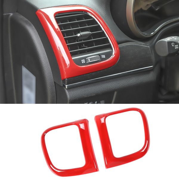Couvercle de décoration de sortie de Console centrale de sortie d'air de voiture ABS rouge pour Jeep Grand Cherokee 2011 UP, accessoires d'intérieur automobile de haute qualité