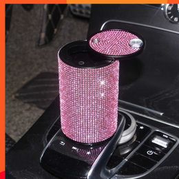 Cendrier de voiture fumée porte-gobelet stockage tasse cendrier rose strass cendrier pour voitures diamant accessoires intérieur pour femmes