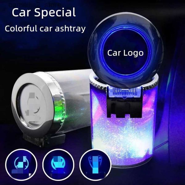 Ceniceros para automóviles Cenicero especial para automóvil fresco con luz LED Aire acondicionado para automóvil Salida de aire Portavasos de agua Accesorios para automóvil de doble propósito Q231125