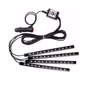 Bandes d'ambiance de voiture lumières éclairage de pied USB LED voitures pieds lumière briquet télécommande intérieur décoratif ambiances LED lampes bandes accessoires crestech168