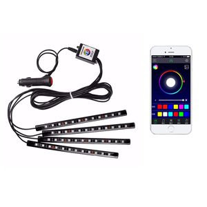 Bandes d'ambiance de voiture Lumières Éclairage au pied USB LED Cars Foots Light Briquet Télécommande Décorations d'intérieur Ambiance LED Lampes Bande Accessoires usalight