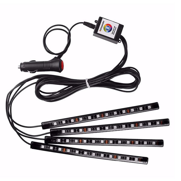 Bandes d'ambiance de voiture Lumières Éclairage au pied USB LED Cars Foots Light Briquet Télécommande Intérieur Décoratif Ambiance LED Lampes Bande Accessoires usalight