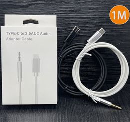 AUDIO AUDIO 1M 3FT Câble USB Type C à 3,5 mm Male Jack AUX Cordon de casque USBC Convertisseur d'adaptateur d'écouteurs pour iPhone 14 13 12 11 X Pro Max et Samsung Huawei LG