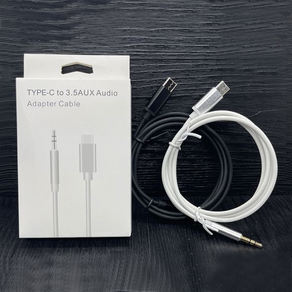 AUDIO AUDIO 1M 3FT Câble USB Type C à 3,5 mm Male Jack Aux Cord de casque USBC Convertisseur Adaptateur d'oreilles pour l'iPhone 15 14 13 12 11 X Pro Max et Samsung S22 S21 Remarque Huawei LG