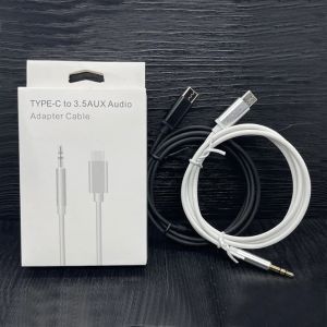 Audio para automóvil Cable de 1 m 3 pies Cable USB tipo C a conector macho Cable auxiliar para auriculares Convertidor adaptador de auriculares USBC para iPhone 14 13 12 11 X Pro Max y ZZ