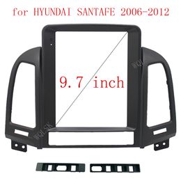 Adaptateur de cadre de Fascia Audio de voiture 2 Din pour Hyundai Santa Fe 2006-2012 Kit de cadre de panneau d'installation DVD grand écran 9.7 pouces