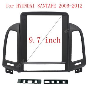 Adaptador de marco de Fascia de Audio para coche, Kit de marco de Panel de instalación de DVD con pantalla grande de 9,7 pulgadas, 2 Din, para Hyundai Santa Fe 2006-2012