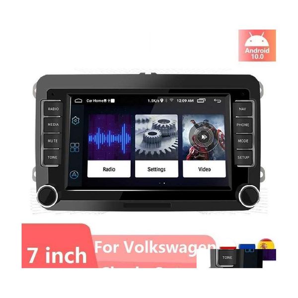 Car Audio 2Din Android10.0 Récepteur stéréo pour Vw//Golf/Passat/Touran/Skoda/Octavia//Seat Mtimedia Player Gps Carradio Drop Delivery Dhomk