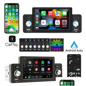 Audio de voiture 5 pouces Apple Carplay Stéréo Radio Fm Lecteur Mp5 Android Mirrorlink Bluetooth Mains TF Récepteur USB Système O Livraison directe Au Ot0Sb