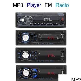 Audio del automóvil Bluetooth Estéreo O Herramientas LED Reproductor de MP3 Radio FM Control remoto Aux Mtimedia Dual USB TF Puede cargar para entrega directa Automo Dhecu