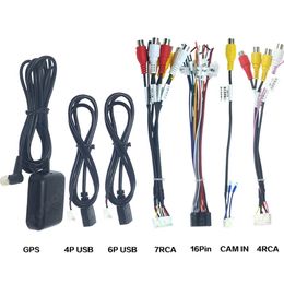 Auto audiokabels hoofd eenheid stereo draad harnas kits kits bt radio gps hd multimedia speler omkeren input auto 1din of 2din draadconnector