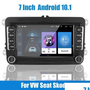 Autoradio Android 10 1 lecteur multimédia 1Gadd16G 7 pouces pour Vw/Seat Skoda Golf Passat 2 Din Bluetooth Wifi Gps Drop Delive Dh05X