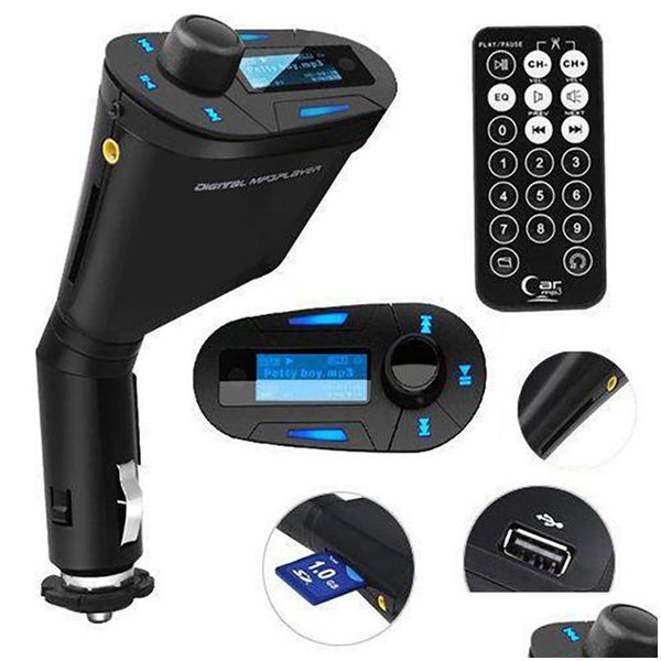 Kit LCD audio automobile MP3 Stéréo O Player Chargeur sans fil FM Transmetteur USB Chargers Adaptateur WMA SD MMC Carte Slot Drop Livrot Automobi OT0XS