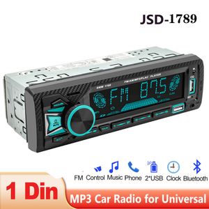 Auto audio radio 1 din mp3 auto stereo bluetooth fm aux in usb kleurrijke knoppen app afstandsbediening 1din multimedia player