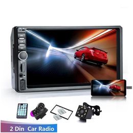 Auto audio radio 2 din hd 7 touch sn stereo bluetooth handen fm reverse afbeelding met / zonder camera 12v 7018b1 drop levering mobiles m dhfs2