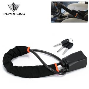 Cerradura automática para coche, cerradura de volante de montaje superior, cerradura de seguridad antirrobo con llaves, dispositivos antirrobo, cerradura de rueda, correa de acero PQY-LCK03