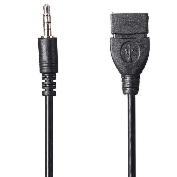 Conversión de Aux Aux Cable USB CD Player MP3 Audio Cable de audio de 3.5 mm enchapado en forma de T de cabeza redonda para conectarse a un disco para el sistema de audio del automóvil