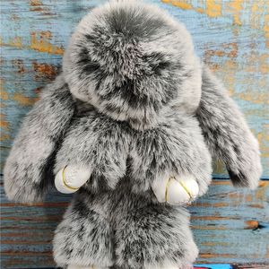 Accesorios para mochila de coche Llavero Really Rex Rabbit Fur Bunny Colgante Frost Color Rabbits Colgante decorativo Regalo de mujer 19cm Super Size