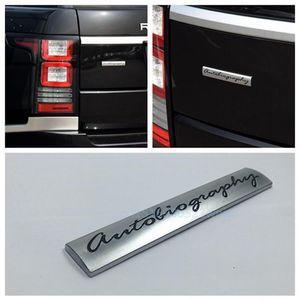 Etiqueta de la insignia del coche 3D Chrome Metal Autobiography Logo Auto Body Emblem Sticker para Range rover Vogue215x2890