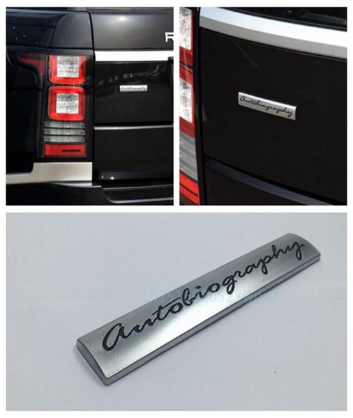 Auto-badge de voiture 3D Chrome Metal Autobiography Logo Auto Body Emblem Autocollant pour Range Rover Vogue5617100