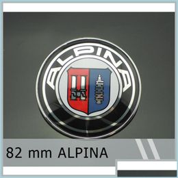 Autobadges 20 stcs/lot 82 mm embleembadge voor Alpina Chrome Bonnet Hood E9 E21 E28 E30 E46 E87 E90 Drop Delivery 2022 Mobiles Motorcycl DH5EZ