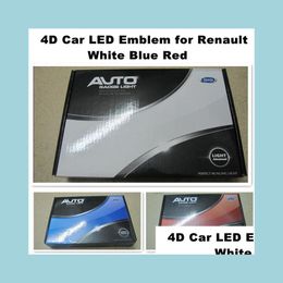 Insignias de automóviles 9.4X7.55 Cm Insignias LED para automóviles Blanco Azul Rojo Emblema 4D Luces con logotipo trasero Entrega directa 2022 Móviles Motocicletas Acceso exterior Dhhog