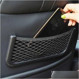 Badges de voiture Back Mesh Trunk Organizer Elastic String Magic Magic Sticker Interior Storage Net Sac Selt Fixation Accessoire Drop livraison AU DH3DQ