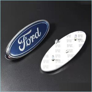 Insignias de automóviles para Ford Emblem Insignias de automóviles 145X60Mm Logotipo trasero azul oscuro Insignia de enfoque Delantero / Trasero Mondeo Transit Drop Delivery 2022 Mobiles Dhous