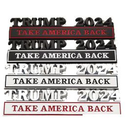 Autobadges Trump 2024 Metal Sticker Decoration Party Funder Us Presidential Election Supporter Body Leaf Board Banner 12.8x3cm Drop del Otnhf