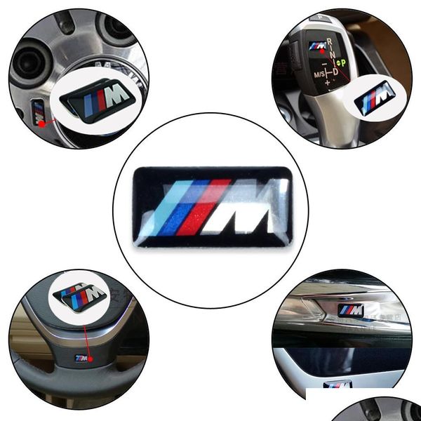 Badges de voiture Badge de roue de véhicule M Sport 3D emblème autocollant autocollants logo pour série M1 M3 M5 M6 X1 X3 X5 X6 E34 E36 E6 autocollants de style Dhxjb