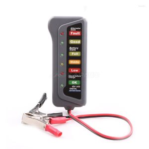 Probador de batería de coche Detector de alternador digital 6 luces LED Analizador de pantalla Herramienta de diagnóstico automático