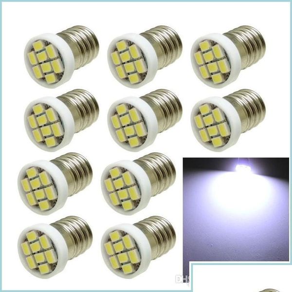 Car Bbs 10Pcs E10 Ey10 3020Smd 8 Led White Lights Miniatura Tornillo Bb Lámpara para Diy Lionel Dc 12V Drop Delivery Mobiles Mot Dhvlm