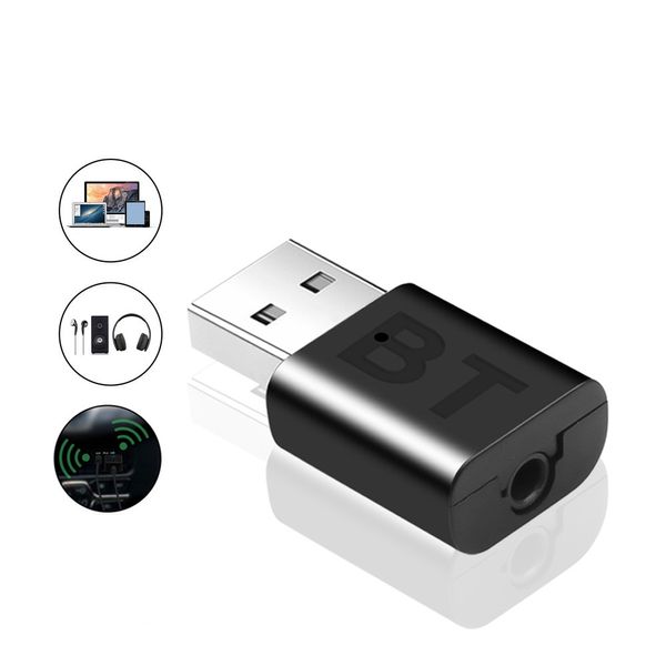 Voiture Bluetooth 5.0 Transmetteurs Adaptateur Récepteur Sans Fil Musique 3.5mm AUX Jack Audio Récepteur USB Bluetooth pour Autoradior