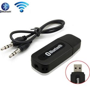 Car Bluetooth Aux Wireless Portable Mini Black Bluetooth Music Audio Receiver Adapter 35mm Stereo Audio voor iPhone Android -telefoons9918347
