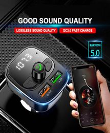 Auto Bluetooth FM-zender 5.0 Mp3-speler Handsfree o Ontvanger 3.1A Dual USB Fast Charger Ondersteuning TF/U Disk2744110