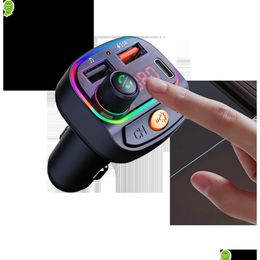 Kit Bluetooth de voiture nouveau transmetteur Kebidu Fm adaptateur Bluetooth5.0 lecteur Mp3 Colorf mains appelant double USB avec Qc 3.0 Pd/Type C rapide C Dhind