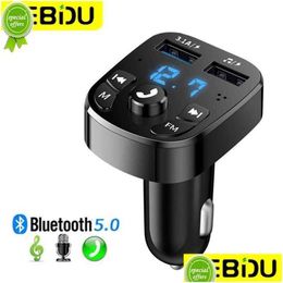 Auto Bluetooth Kit Nieuwe draadloze oplader Bluetooth Fm-zender O Dual USB Mp3-speler Radio Handen 3.1A Snelle accessoire Drop Delivery A Dhzkm