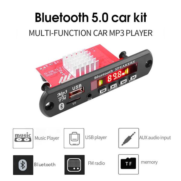 Amplificador de potencia de placa decodificadora de Mp3 Bluetooth para coche 2*60w con grabación de llamadas 12v 120w módulo de Radio Fm para coche soporte manos libres Tf Usb Aux