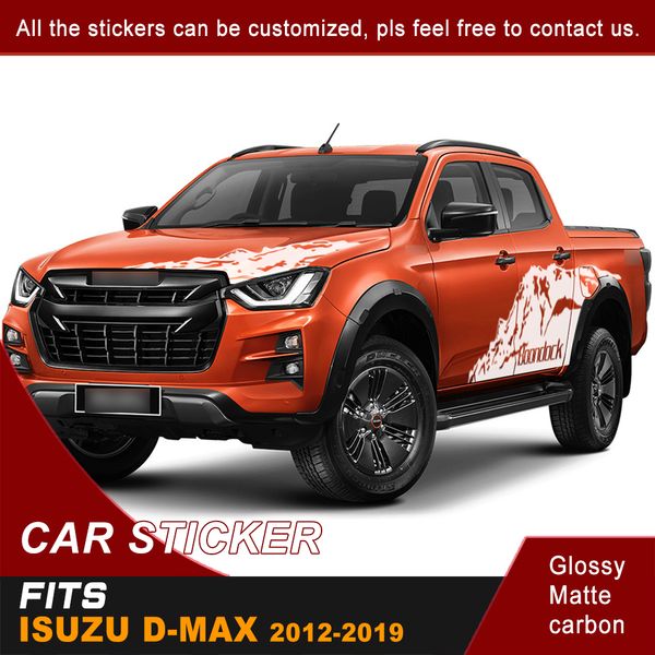 Autocollants de carrosserie de voiture et pelle de capot, autocollant graphique en vinyle de montagne en pierre pour Isuzu DMAX 2012 – 2020