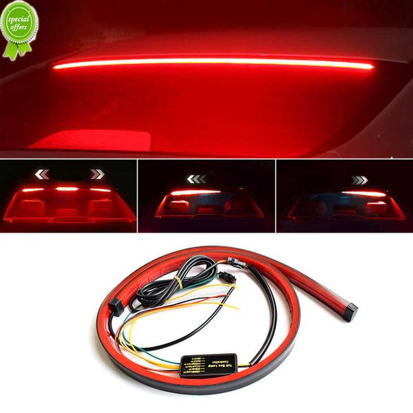 Feu de freinage de voiture LED clignotant en cours d'exécution feu arrière montage élevé arrêt de conduite avertissement lampe clignotante modifiée bandes flexibles automatiques